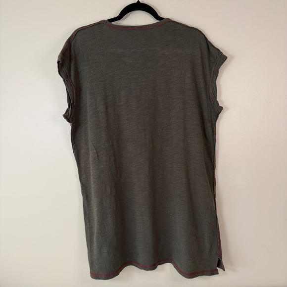 Natural Life Women S Olive Frankie Knit Tee Dress Folk Flower Relaxed Cotton - Picture 2 of 7